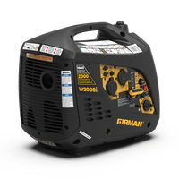 Refurbished FIRMAN Power Equipment Gas Inverter 2000W Recoil Start portable generator on a white background, featuring prominent control panel and carry handle.