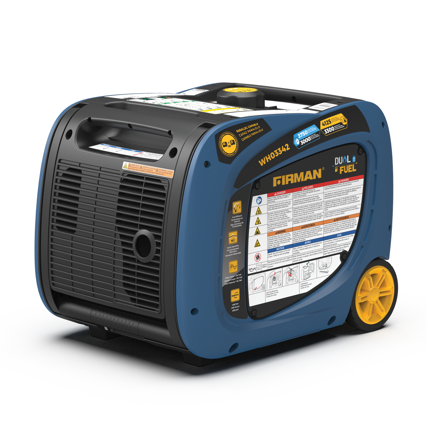 Furman Generators Dual Fuel Inverter Portable Generator 4125W Electric Start with CO ALE ...